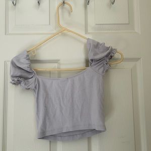 Aritzia Sunday Best ruffle sleeve crop top